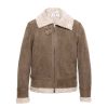 Leonardo Men'S Brown Sheepskin Jacket