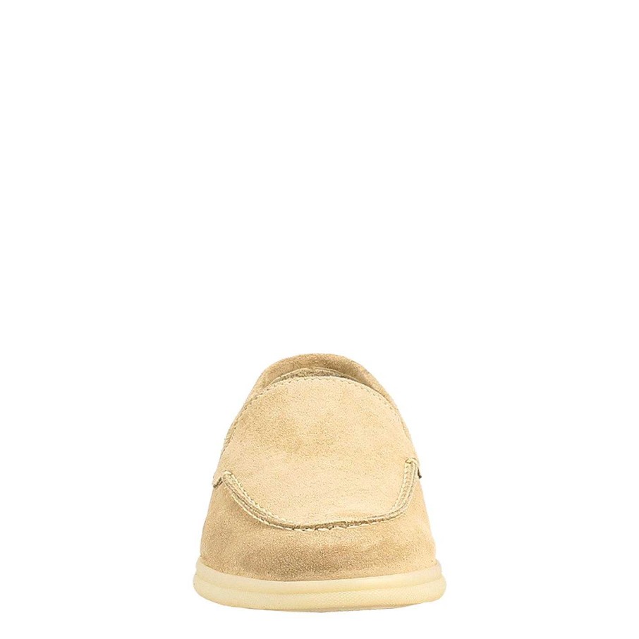 Leonardo Flexible Women'S Moccasin In Nude Suede