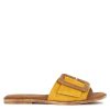 Leonardo Yellow And Brown Suede Women'S Slippers