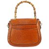 Leonardo Handcrafted Women'S Handbag In Brown Leather With Removable Shoulder Strap