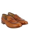 Leonardo Classic Handmade Men'S Loafers In Ocher Brown Leather