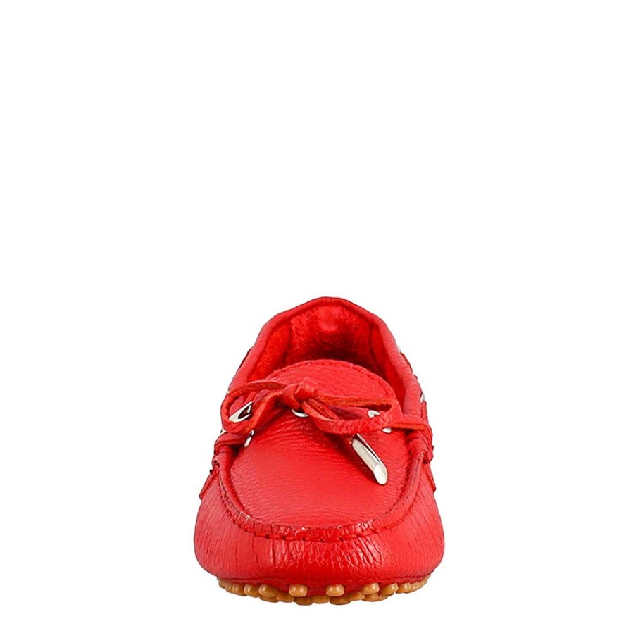 Leonardo Women'S Moccasin With Red Leather Laces