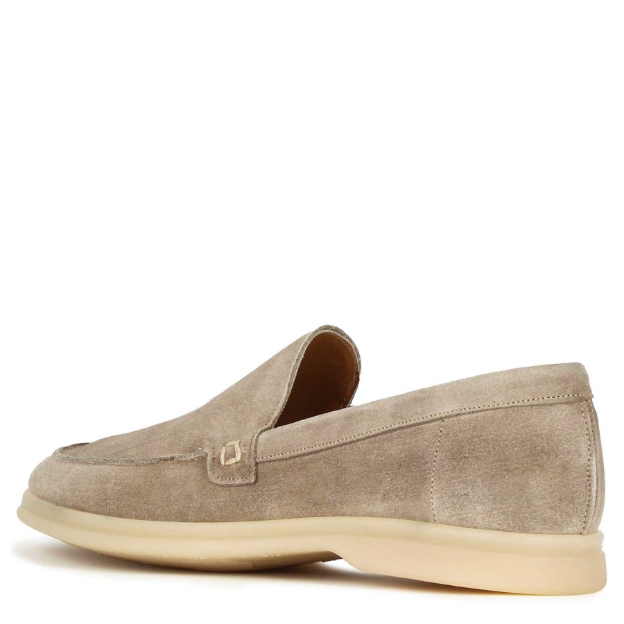 Leonardo Casual Men'S Moccasin In Gray Suede