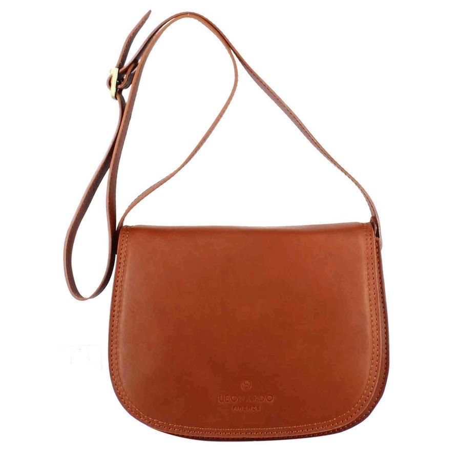 Leonardo Essential Women'S Bag In Brown Smooth Leather