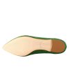 Leonardo Green Women'S Ballerinas In Suede With Rhinestones