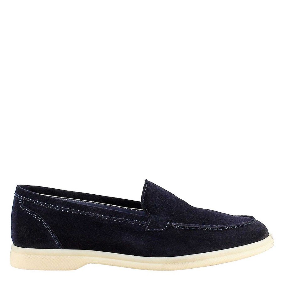 Leonardo Flexible Women'S Moccasin In Dark Blue Suede