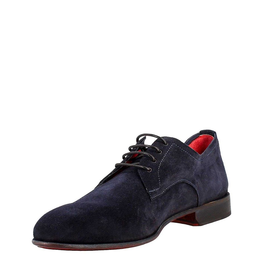 Leonardo Elegant Blue Derby For Men In Suede