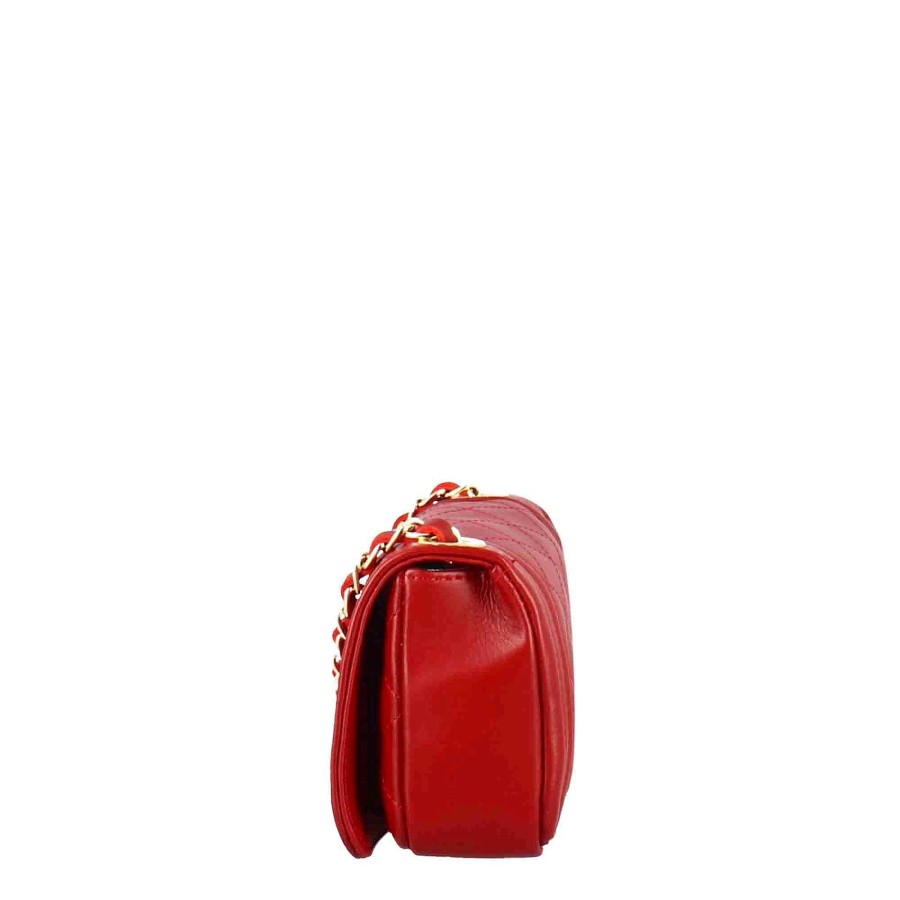 Leonardo Timeless Shoulder Bag In Red Quilted Leather