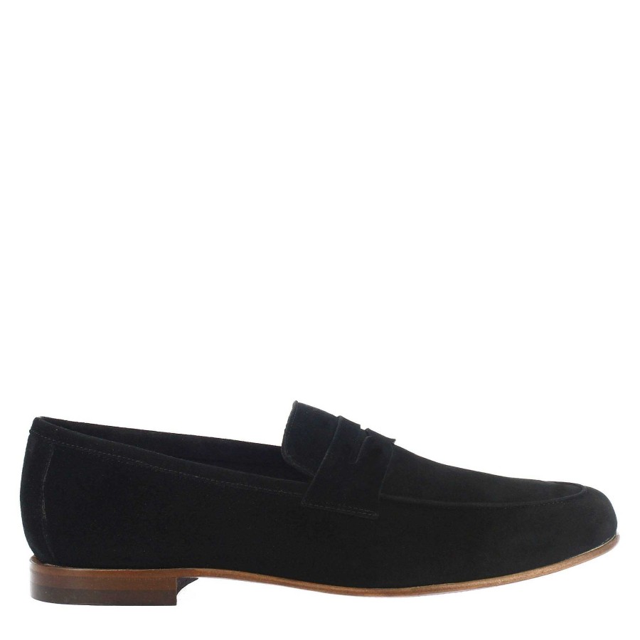 Leonardo Black Pocket Style Moccasin For Men In Suede