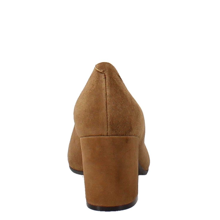 Leonardo Decollete In Brown Suede With High Heel