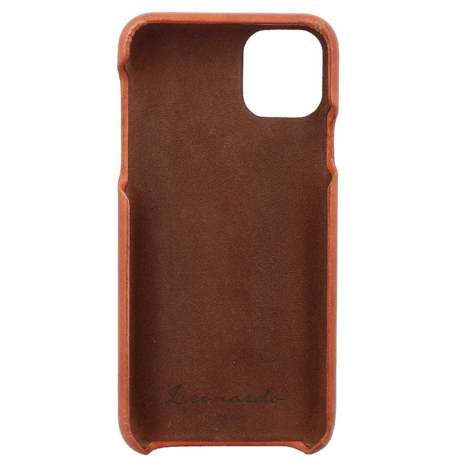 Leonardo Iphone Cover In Hand-Buffed Tan Leather