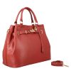 Leonardo Frida Leather Handbag With Removable Red Shoulder Strap