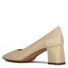 Leonardo Women'S Decollete In Beige Leather With Medium Heel