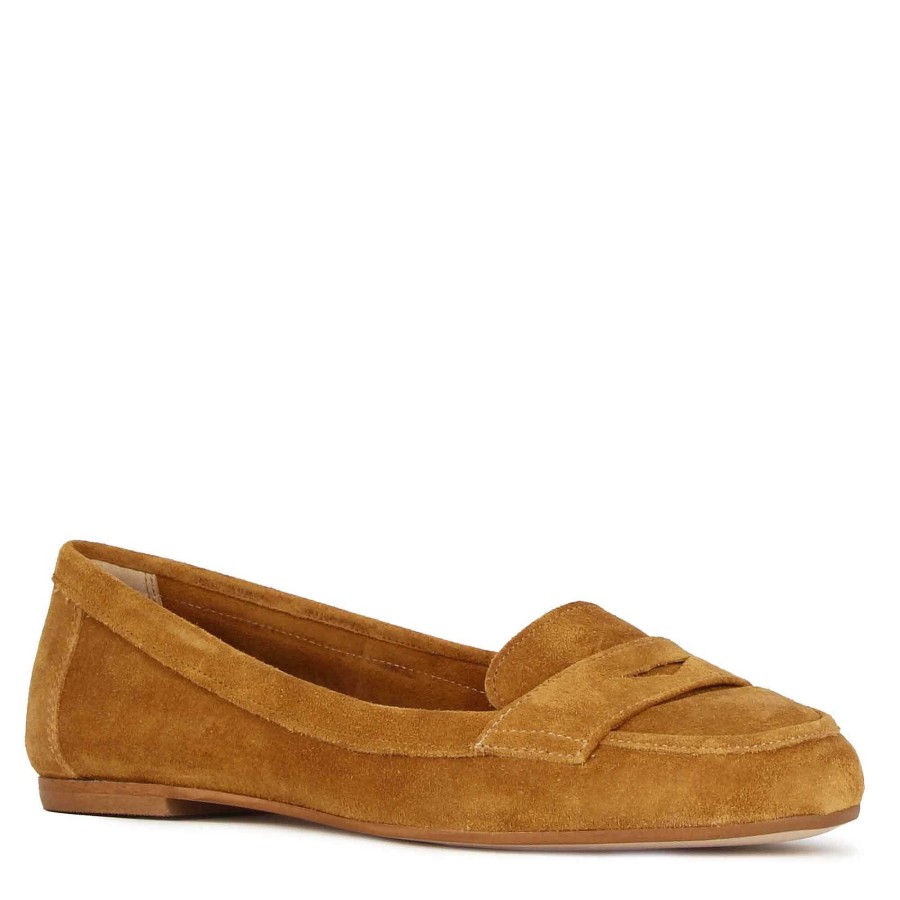 Leonardo Classic Women'S Ballerina In Brown Suede