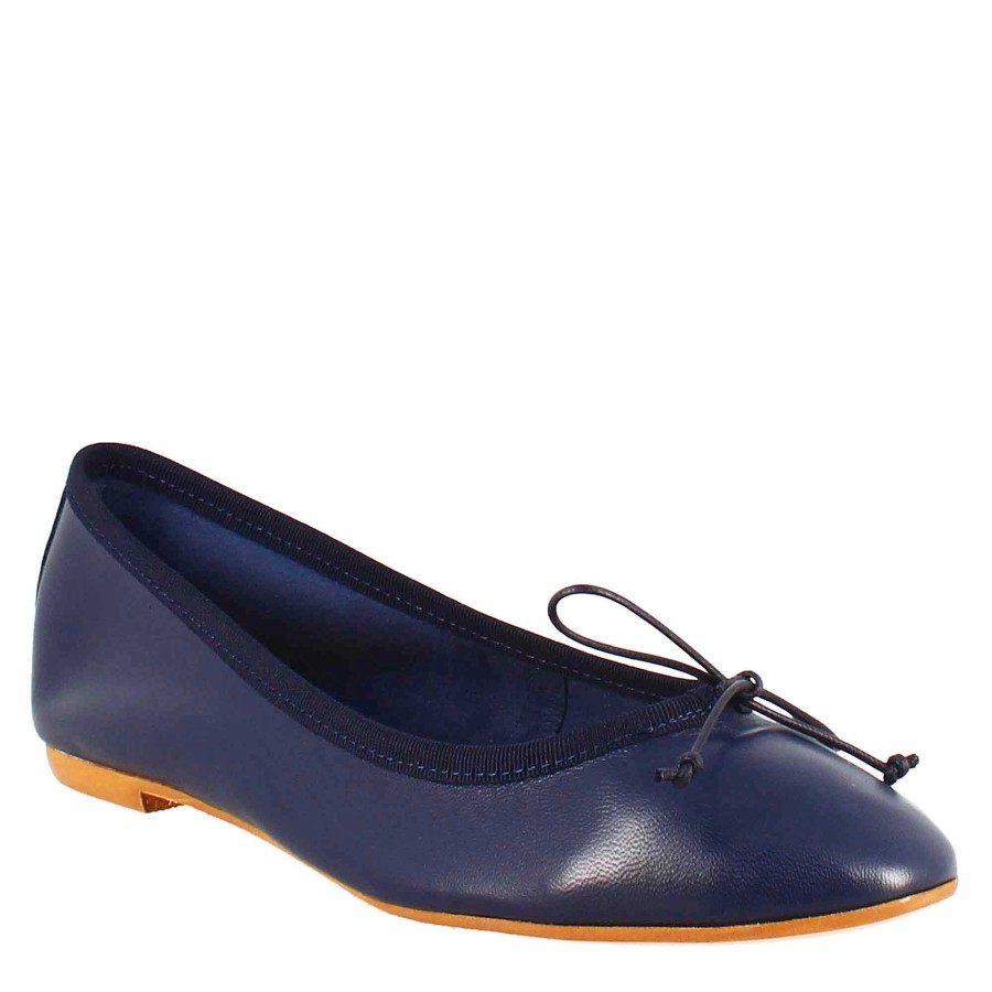 Leonardo Lightweight Blue Women'S Ballet Flats In Smooth Leather