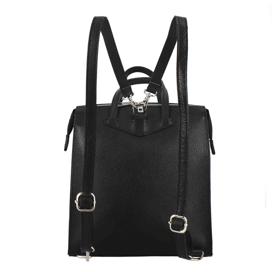 Leonardo Casual Women'S Backpack In Black Leather