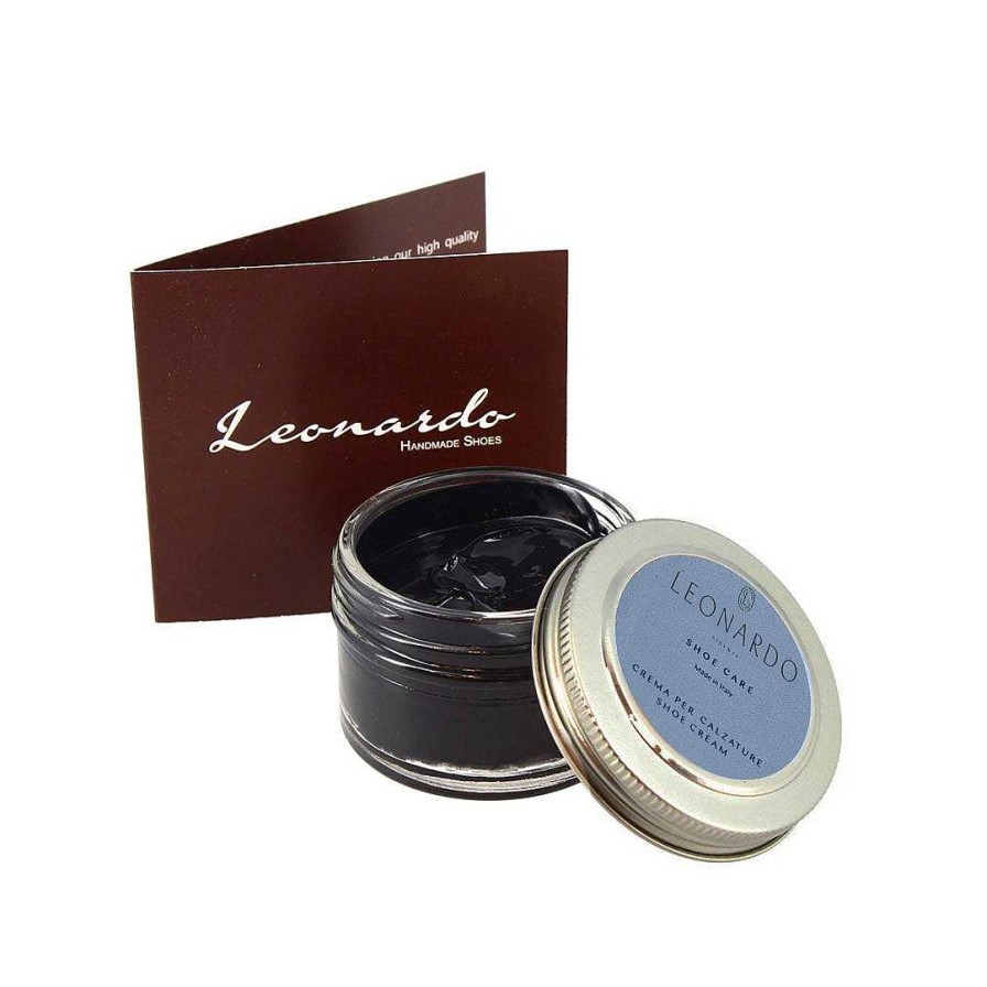 Leonardo Cream Black Shoe Polish For Leather Shoes 50 Ml