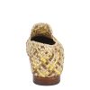 Leonardo Handcrafted Women'S Moccasins In Yellow, Green And Brown Woven Leather