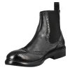 Leonardo Men'S Candy Chelsea Boot In Black Washed Leather