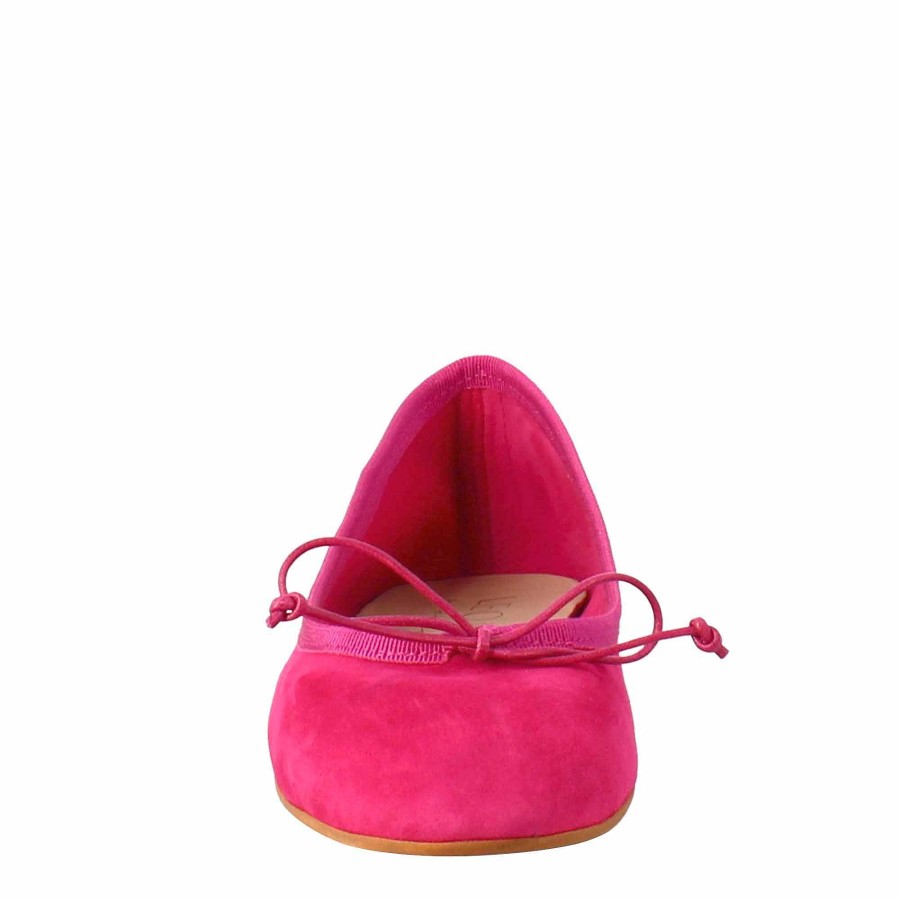 Leonardo Lightweight Women'S Fuchsia-Colored Unlined Suede Ballet Flats