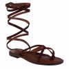 Leonardo Eclipse Women'S Ancient Roman Style Sandals In Brown Leather