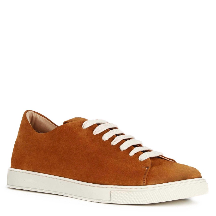 Leonardo Classic Men'S Sneaker In Light Brown Suede