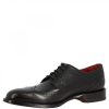 Leonardo Handmade Men'S Half Brogue Lace-Up Shoes In Black Calfskin