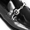 Leonardo Men'S Horsebit Moccasin In Shiny Black Leather