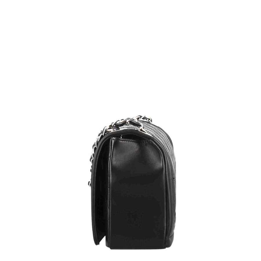 Leonardo Timeless Medium Shoulder Bag In Black Quilted Leather