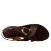 Leonardo Women'S Brown Leather Thong Sandals.