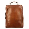 Leonardo Cosimo Men'S Backpack In Brown Leather With Zip Closure