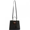 Leonardo Handcrafted Women'S Shoulder Bag In Black Ostrich Leather