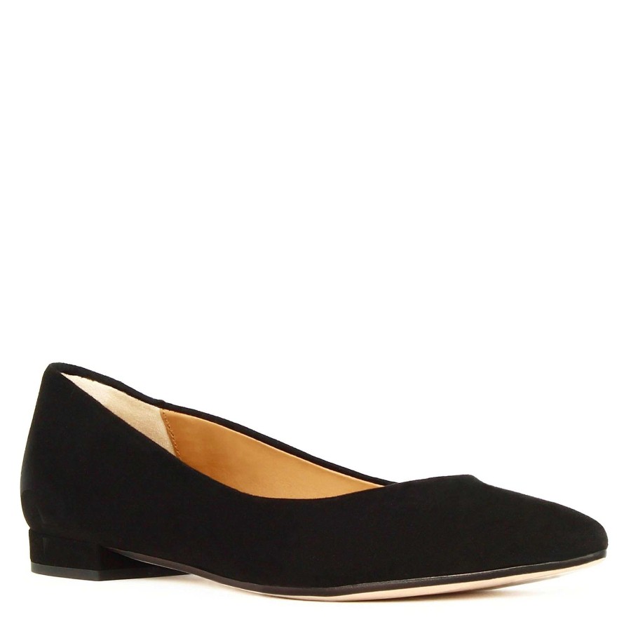 Leonardo Refined Women'S Ballerina In Black Suede