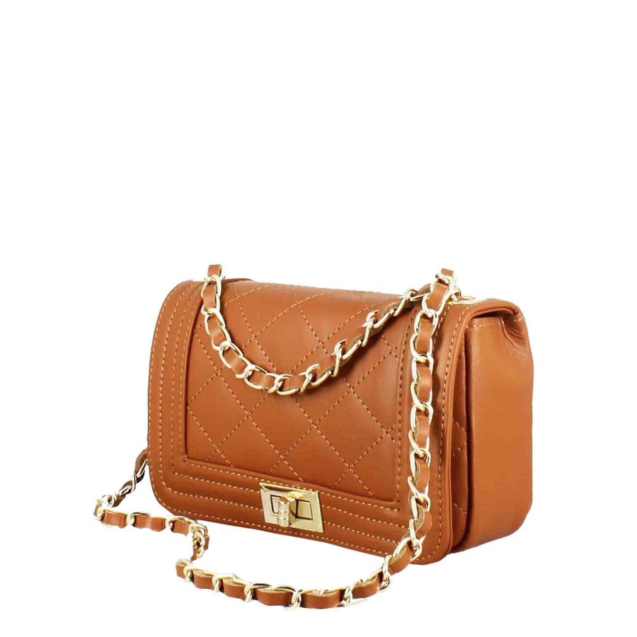 Leonardo Timeless Shoulder Bag In Brown Quilted Leather