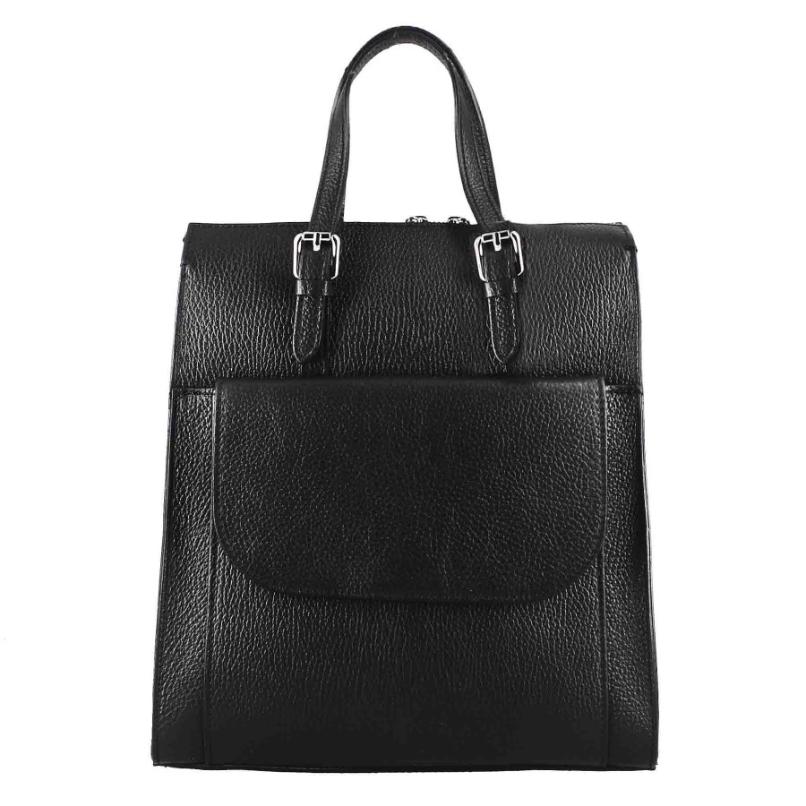 Leonardo Casual Women'S Backpack In Black Leather