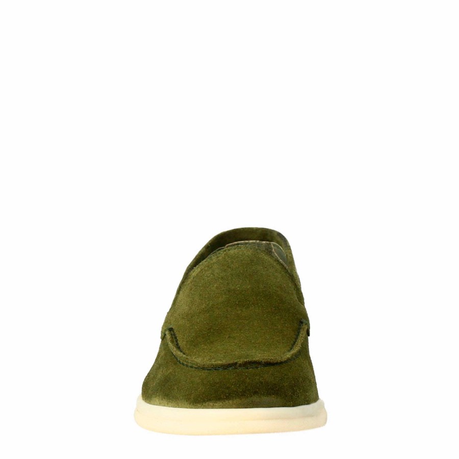 Leonardo Flexible Women'S Moccasin In Green Suede