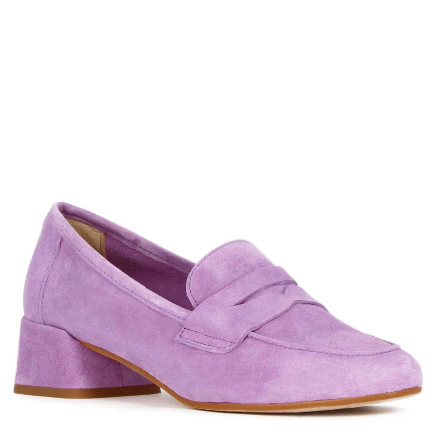 Leonardo Classic Women'S Pump In Purple Suede