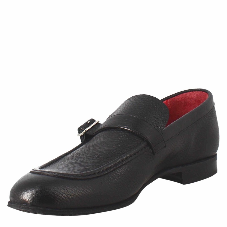 Leonardo Elegant Black Men'S Loafer In Smooth Leather