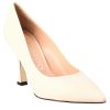 Leonardo Women'S Pointed Decollete In Beige Leather