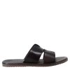 Leonardo Men'S H-Shaped Sandals In Black Leather