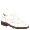 Leonardo Handmade Waterproof Women'S Golf Shoes In White Leather