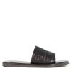 Leonardo Men'S Slide Sandal With Black Woven Leather Band