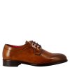 Leonardo Elegant Brown Derby For Men In Smooth Leather