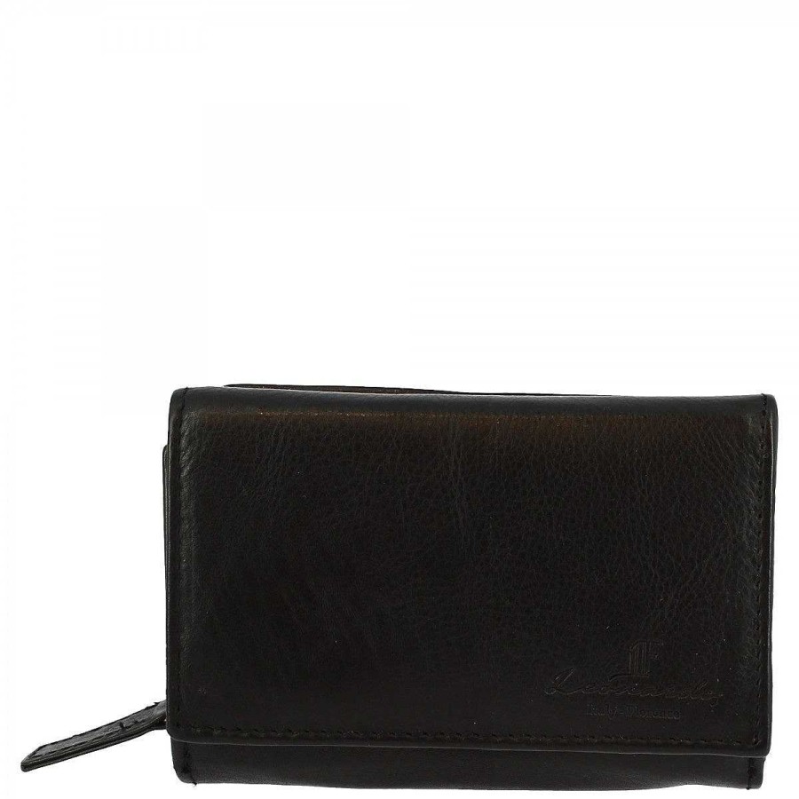 Leonardo Sauvage Women'S Wallet Handmade In Gray Calfskin, Banknote Card Holder With Flap