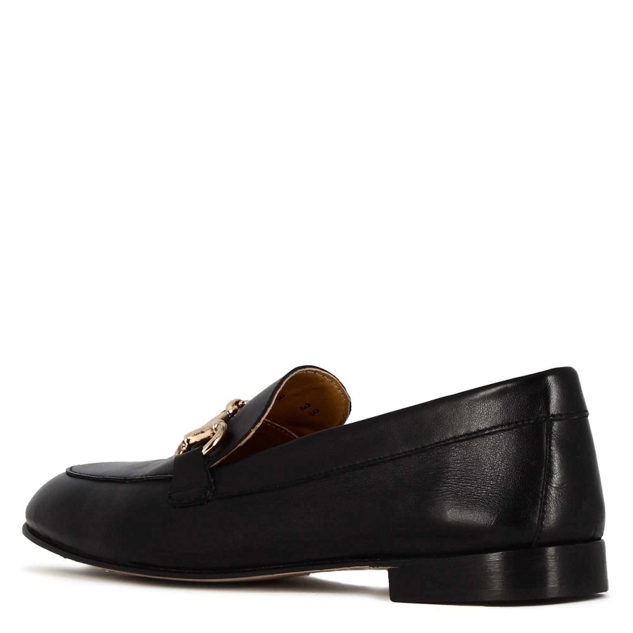 Leonardo Classic Women'S Moccasin With Black Leather Clamp