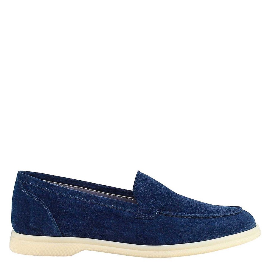 Leonardo Flexible Women'S Moccasin In Blue Suede