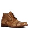 Leonardo Men'S Lace-Up Ankle Boots In Beige Leather