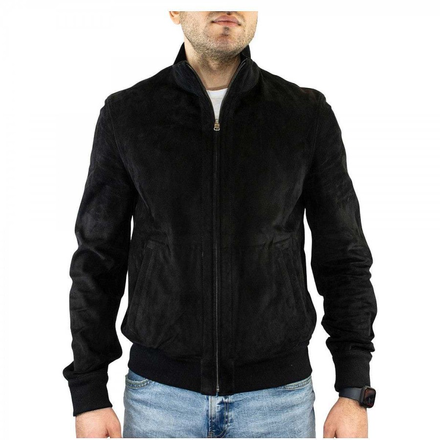 Leonardo Handmade Men'S Reversible Jacket In Black Reindeer And Lambskin