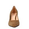 Leonardo Decollete In Brown Suede With High Heel