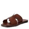 Leonardo Men'S H-Shaped Sandals In Brown Leather